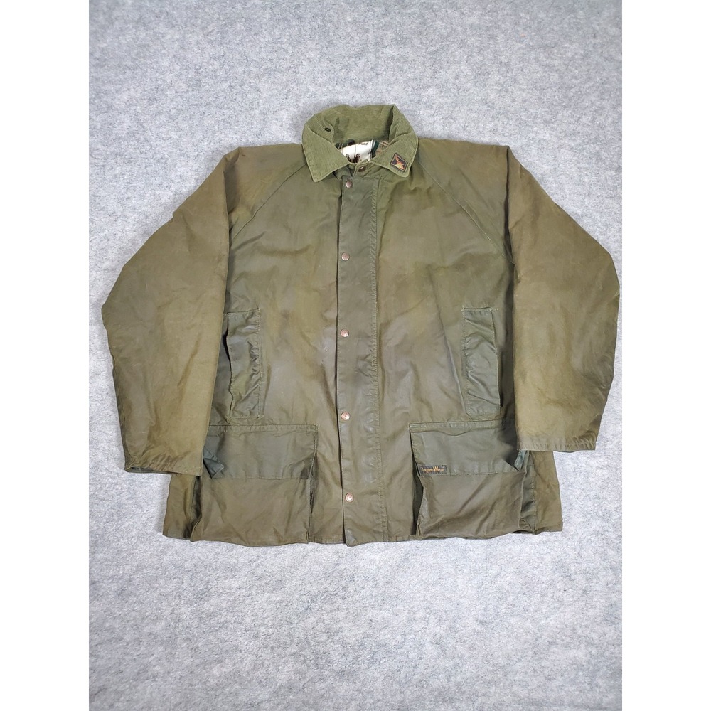 Vintage Keeper Wear Jacket Mens XL Hunting Pockets Waxed Wool Lined England
